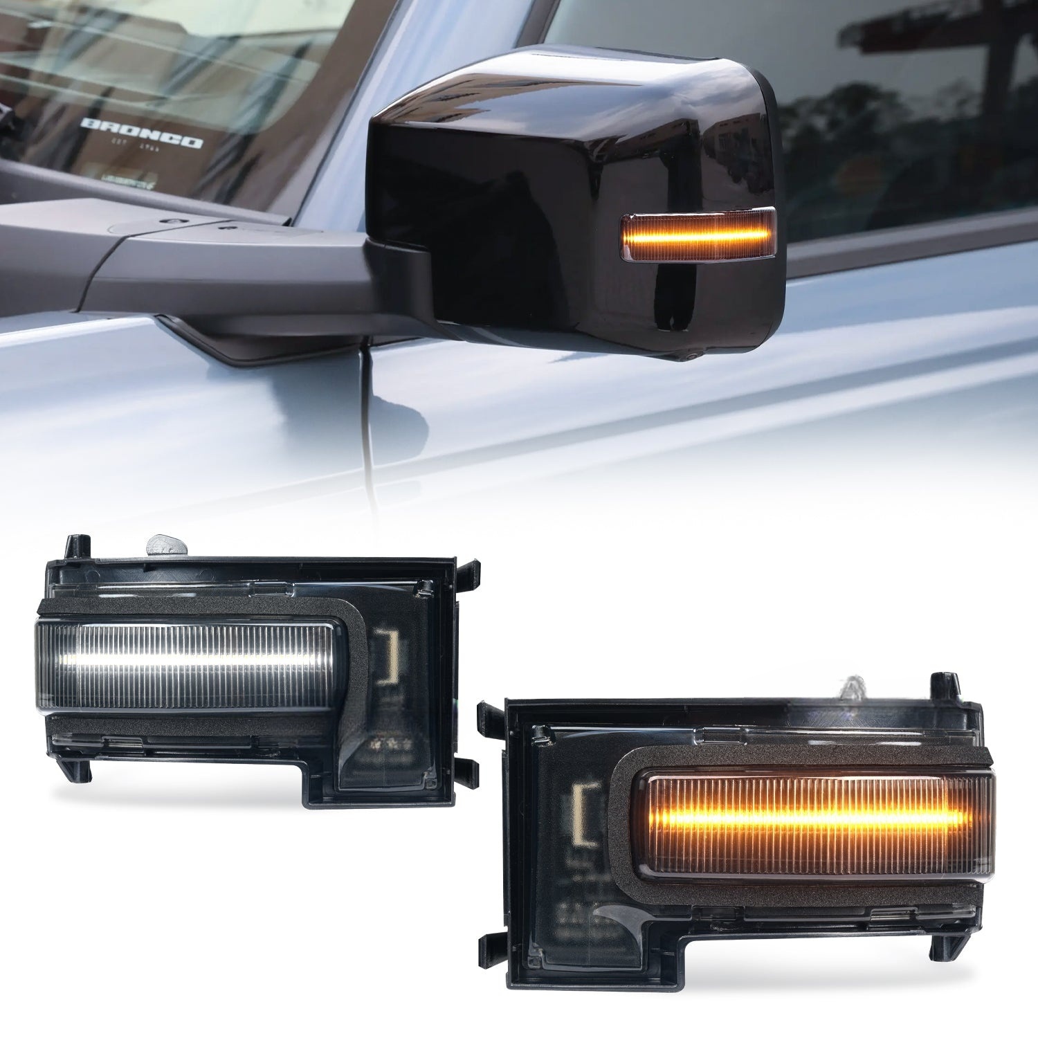 LED Mirror Lights for 2021-2025 Ford Bronco 2/4 Door,Warning Lamp w Animation - Image 7