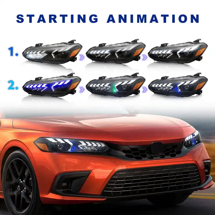 Full LED Headlights Assembly For 11th Gen Honda Civic 2021-2023 - Image 3