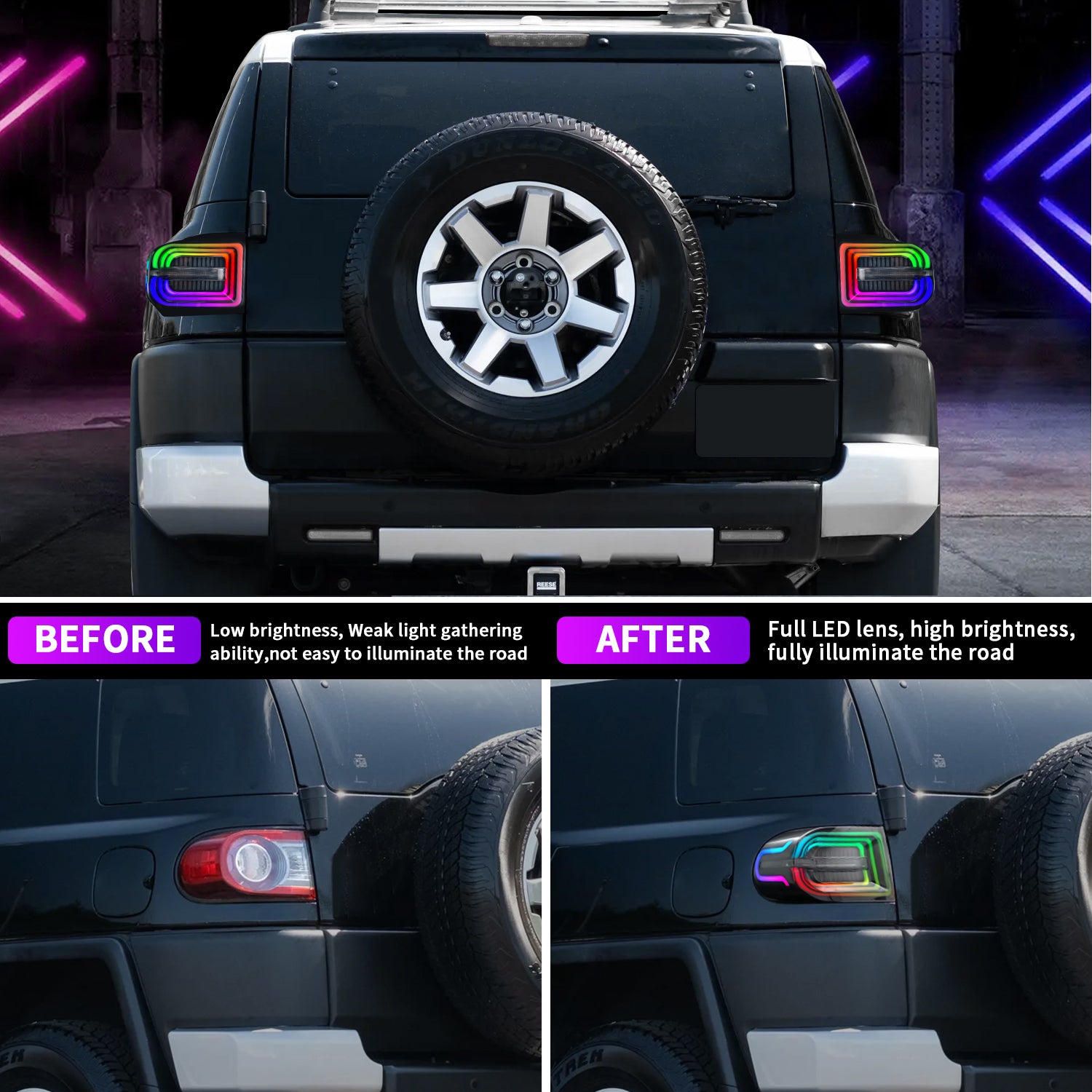 Full LED Tail Light Assembly For Toyota FJ Cruiser 2007-2021 - Image 4