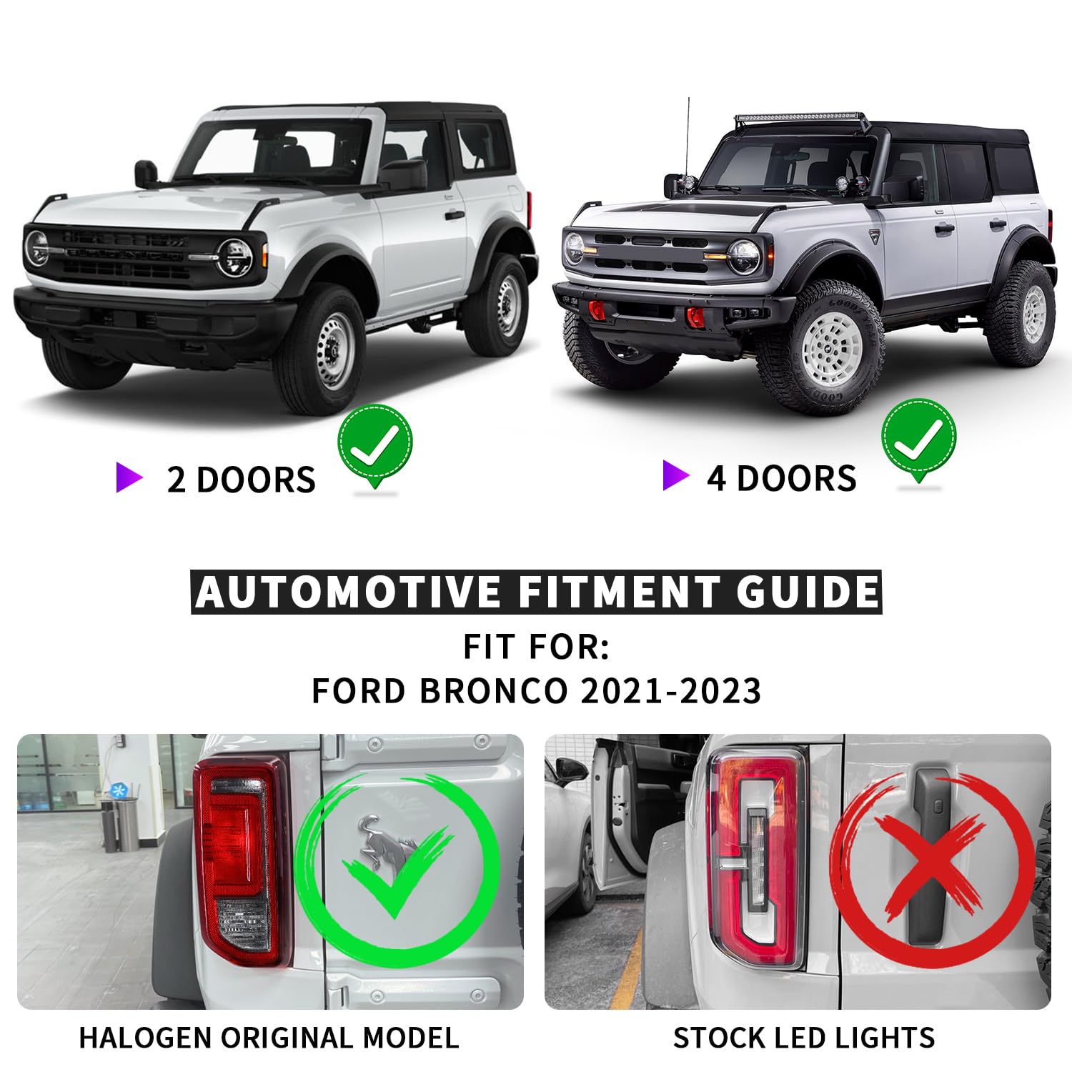 Tail Light Assembly For Ford Bronco 2021-2023 2/4 door, OE Style,Smoked - Image 5