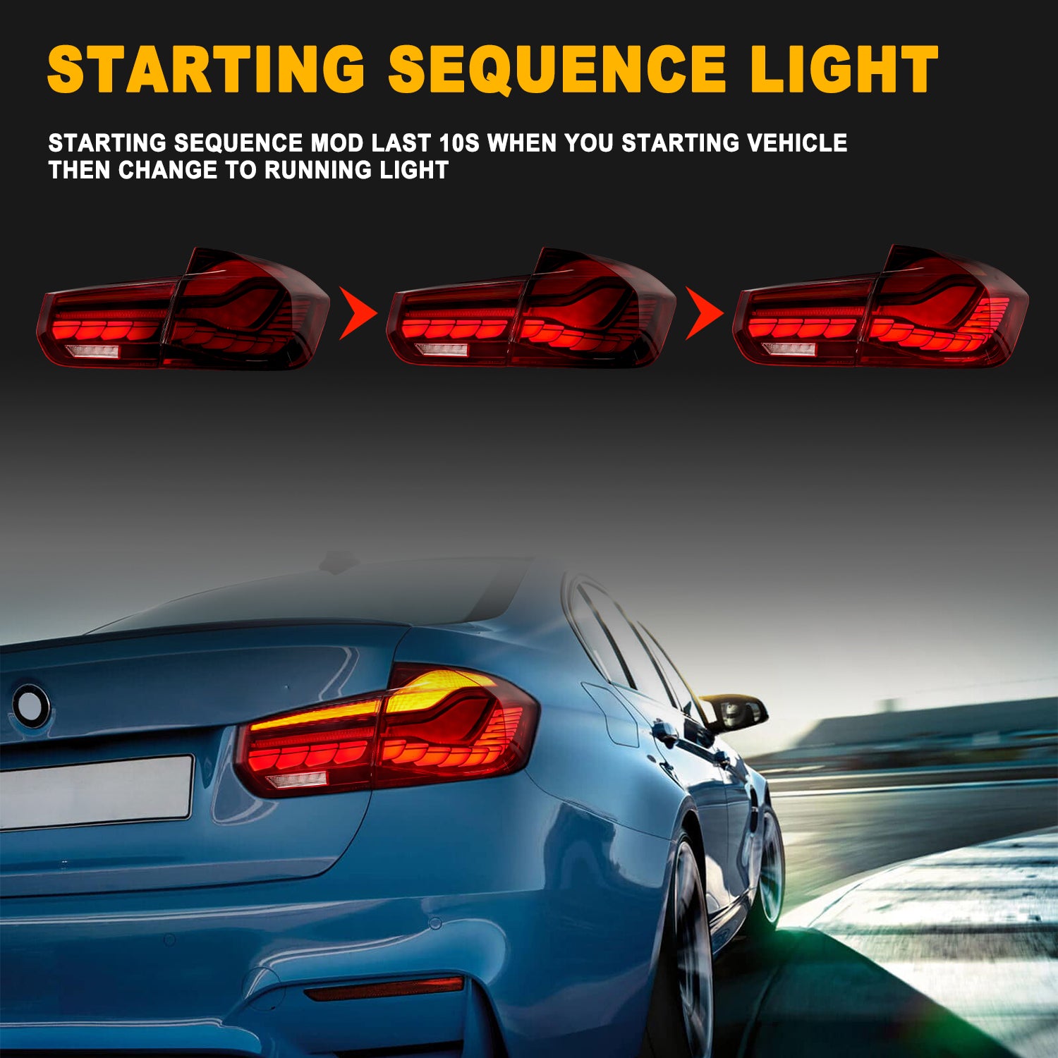 Full LED Tail Lights Assembly For BMW 3 Series F30 F35 2013-2018,Red - Image 3